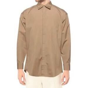 DSQUARED2 Cotton Button Down Shirt Tan Beige Brown Romania Men’s US Sz 32 - NWOT